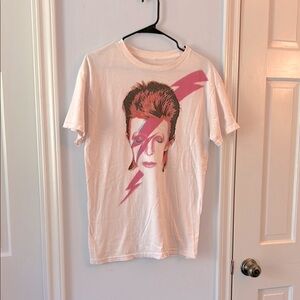 Distressed David Bowie Pink Tshirt